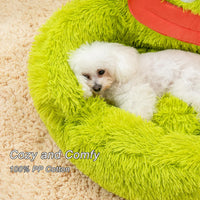 HKM-1706429 Cozy Plush Indoor Donut Bed for Small Dogs and Cats, Anti-Anxiety Design, Soft & Comfortable