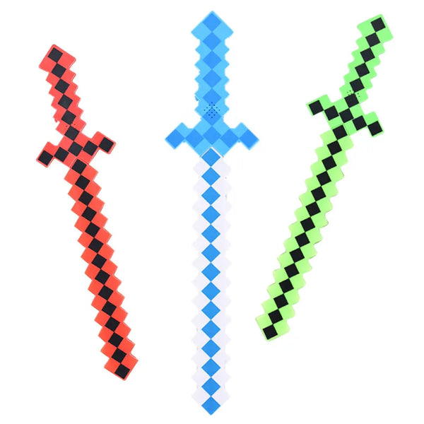HKM-170643 Flashing LED Light-Up Mosaic Sword with Dynamic Sound for Kids' Pretend Play