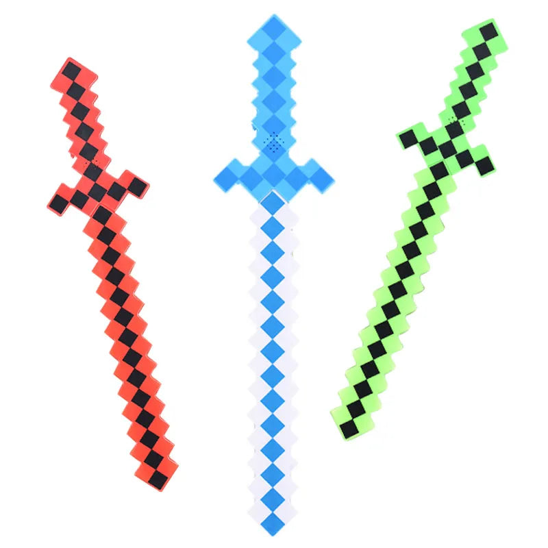 HKM-170643 Flashing LED Light-Up Mosaic Sword with Dynamic Sound for Kids' Pretend Play