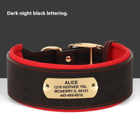 HKM-1706941 Widened Microfiber Leather Dog Collar with Anti-Lock Lettering for Medium and Large Dogs