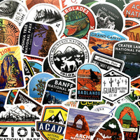 HKM-170707 Matte Cartoon PVC Stickers - Waterproof National Park Series, Small Size, 25g