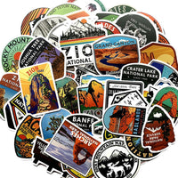 HKM-170707 Matte Cartoon PVC Stickers - Waterproof National Park Series, Small Size, 25g