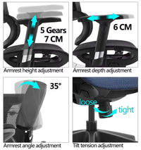 HKM-170835 Ergonomic High Back Mesh Executive Swivel Office Chair with Footrest