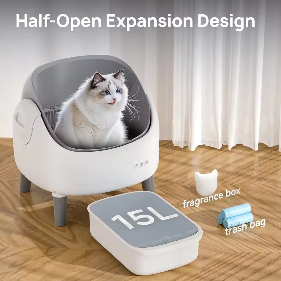 HKM-170835 Extra Large Automatic Cat Litter Box with Easy Clean Features and Remote Control