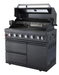 HKM-170899 Premium Black 430 Stainless Steel Outdoor Barbecue Kitchen with Built-in Gas Grill