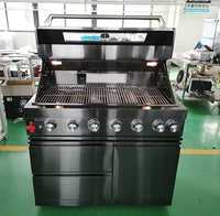 HKM-170899 Premium Black 430 Stainless Steel Outdoor Barbecue Kitchen with Built-in Gas Grill