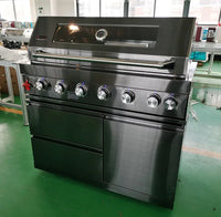 HKM-170899 Premium Black 430 Stainless Steel Outdoor Barbecue Kitchen with Built-in Gas Grill