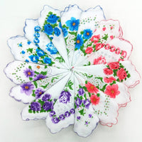 HKM-170963 Cotton Handkerchiefs Set with Tooth Edge Print - 20 Pieces, 28x28 cm
