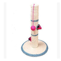 HKM-1709757 Wooden Cat Stick Toy with Hemp Feather Rope and Bell for Playful Kittens