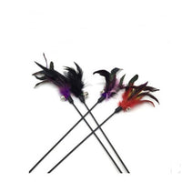 HKM-1709757 Wooden Cat Stick Toy with Hemp Feather Rope and Bell for Playful Kittens