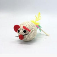 HKM-1709757 Wooden Cat Stick Toy with Hemp Feather Rope and Bell for Playful Kittens