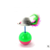 HKM-1709757 Wooden Cat Stick Toy with Hemp Feather Rope and Bell for Playful Kittens