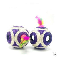 HKM-1709757 Wooden Cat Stick Toy with Hemp Feather Rope and Bell for Playful Kittens