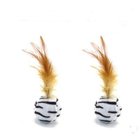 HKM-1709757 Wooden Cat Stick Toy with Hemp Feather Rope and Bell for Playful Kittens
