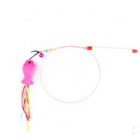 HKM-1709757 Wooden Cat Stick Toy with Hemp Feather Rope and Bell for Playful Kittens