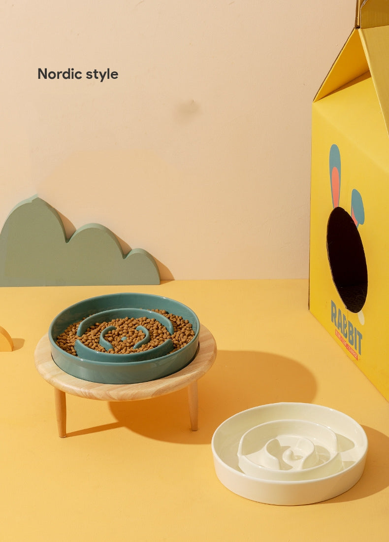 HKM-1710909 Ceramic Slow Feeding Bowl for Dogs with Neck Protection - Available in Multiple Colors