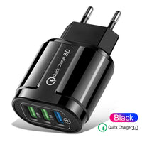 HKM-171411 3-Port Colorful Charging Plug Adapter - American & European Standard, 5V 2A, PVC Material