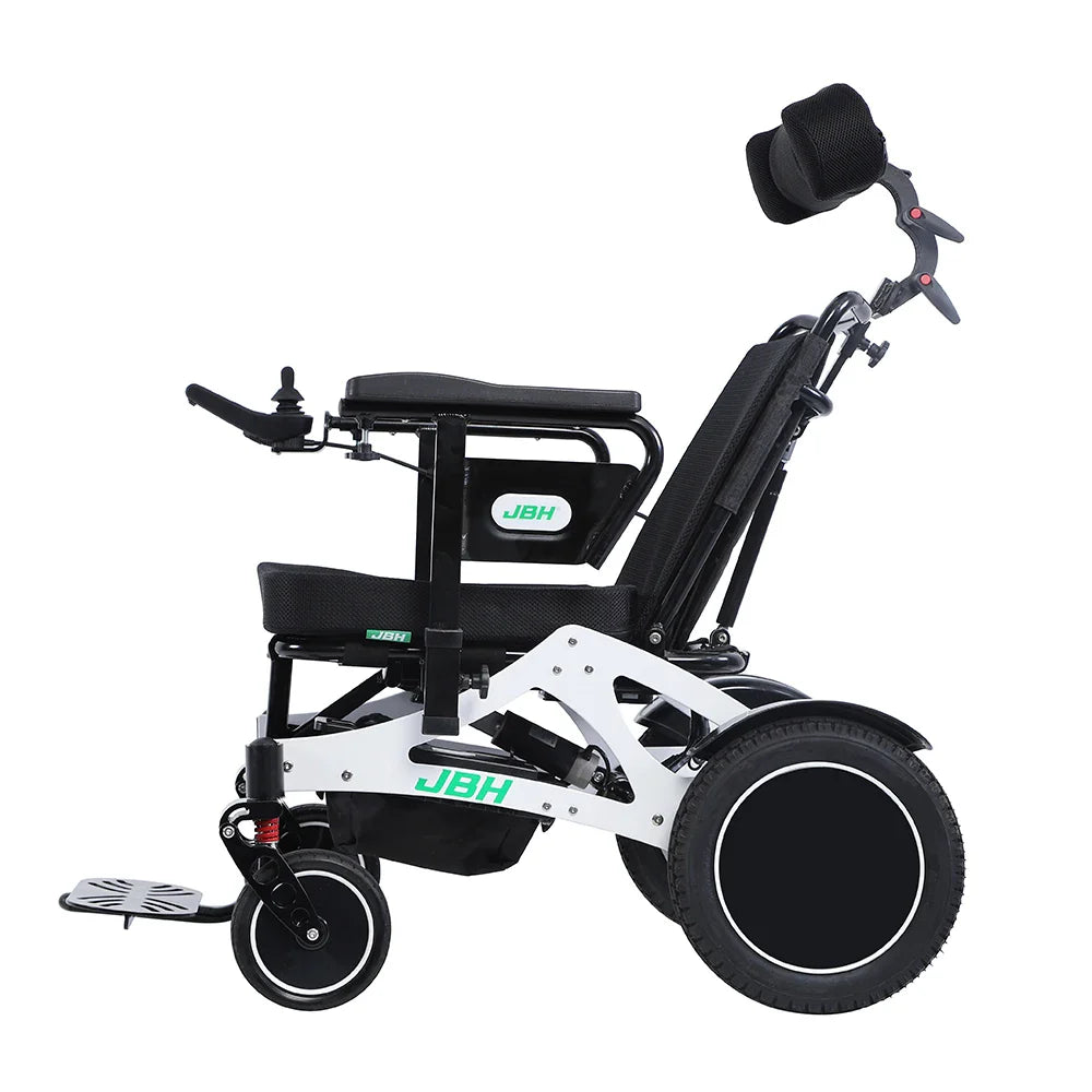 HKM-171411 Electric High Backrest Wheelchair for Seniors with Removable Battery and Dual Motors - 6 km/h Speed, Aluminum Alloy Frame, Maximum Load 140 kg