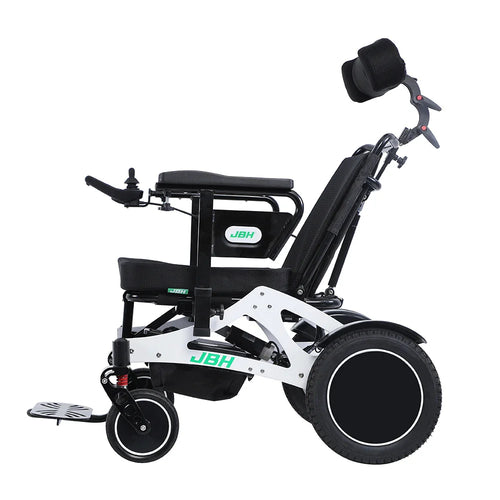 HKM-171411 Electric High Backrest Wheelchair for Seniors with Removable Battery and Dual Motors - 6 km/h Speed, Aluminum Alloy Frame, Maximum Load 140 kg