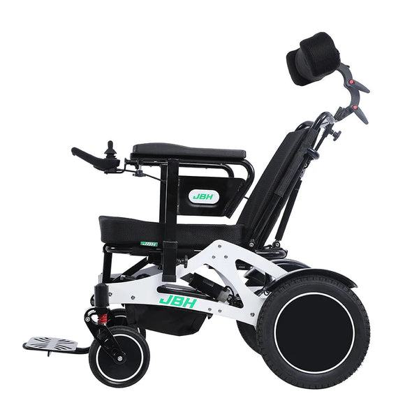 HKM-0192979 Folding Electric Wheelchair Dual 250W Motors 24V 12Ah Removable Battery 9.3 Mile Range 265 lb Capacity Aluminum Frame