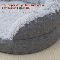 HKM-1714749 Cozy Gray Plush Dog Kennel, Medium and Large Sizes Available