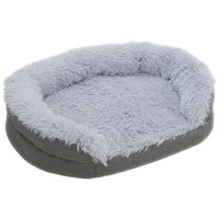 HKM-1714749 Cozy Gray Plush Dog Kennel, Medium and Large Sizes Available