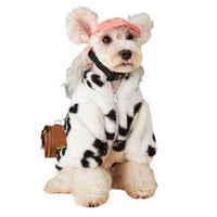 HKM-1715261 Cozy Plush Fur Coat for Small and Medium Dogs ¨C Black and White, Casual Style