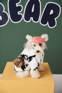 HKM-1715261 Cozy Plush Fur Coat for Small and Medium Dogs ¨C Black and White, Casual Style