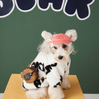 HKM-1715261 Cozy Plush Fur Coat for Small and Medium Dogs ¨C Black and White, Casual Style