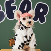 HKM-1715261 Cozy Plush Fur Coat for Small and Medium Dogs ¨C Black and White, Casual Style