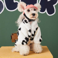 HKM-1715261 Cozy Plush Fur Coat for Small and Medium Dogs ¨C Black and White, Casual Style