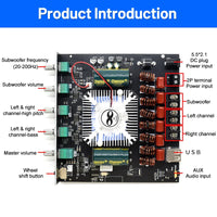 HKM-171539 2.1 Channel Digital Power Amplifier Board Module TPA3255 220W x 2 + 350W Subwoofer Output for Home Audio