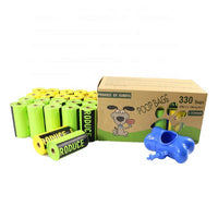 HKM-1716925 Degradable Dog Poop Bags - 24 Rolls, Eco-Friendly, Biodegradable Material, Convenient Size 23x33cm & 20x23cm