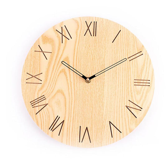 HKM-171731 Stylish Round Wall Clock - Quiet Sweep Movement for Creative Living Rooms and Bedrooms