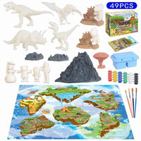 HKM-171795 Dinosaur World Play Mat and DIY Coloring Set for Creative Kids Ages 3+