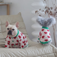 HKM-1718461 Cozy Green Cotton Sweater for Dogs - Autumn and Winter Wear