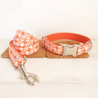 HKM-1720253 Thick Cotton and Nylon Dog Leash with Matching Collar for Medium and Large Dogs in Pink