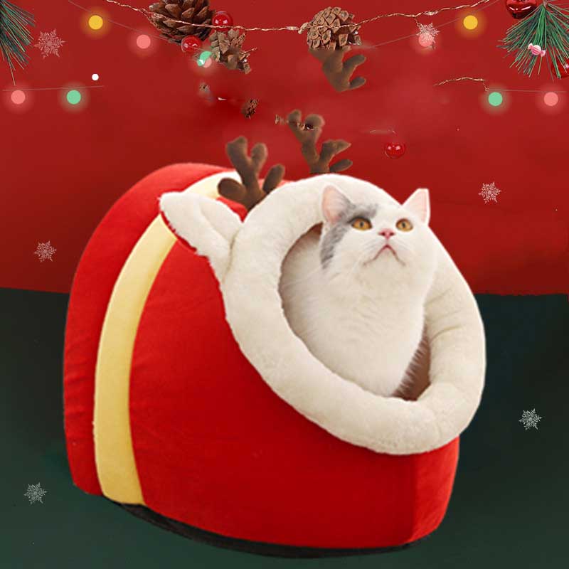 HKM-1720509 Cozy Cotton Christmas Igloo Pet Nest Mat for Warmth and Comfort