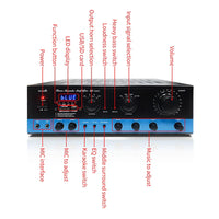 HKM-172051 AV-502C Stereo Home Theatre Receiver with USB, SD, FM, and Bluetooth Connectivity