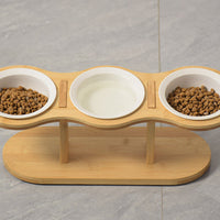 HKM-1720637 Wooden Removable Neck Protector for Dogs and Cats with Food Basin