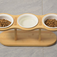 HKM-1720637 Wooden Removable Neck Protector for Dogs and Cats with Food Basin