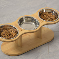 HKM-1720637 Wooden Removable Neck Protector for Dogs and Cats with Food Basin