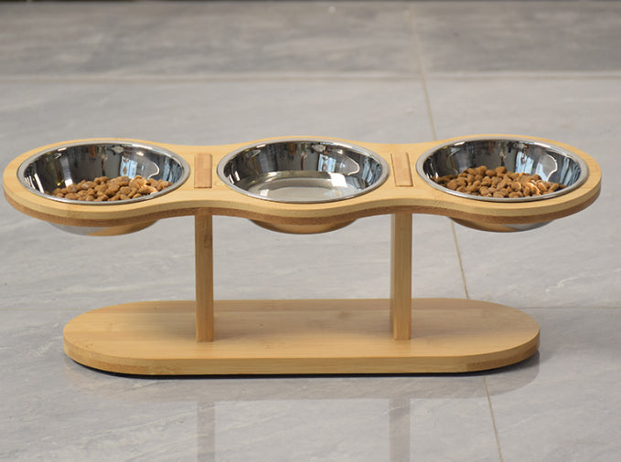 HKM-1720637 Wooden Removable Neck Protector for Dogs and Cats with Food Basin