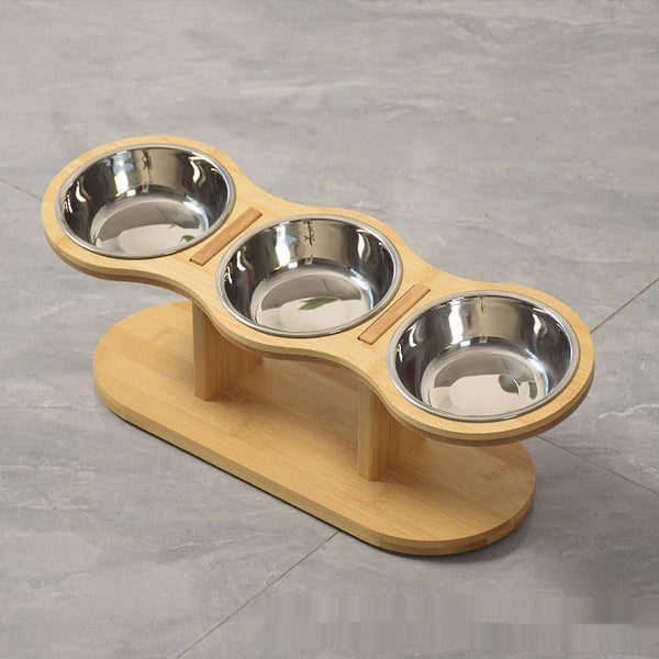 HKM-1720637 Wooden Removable Neck Protector for Dogs and Cats with Food Basin