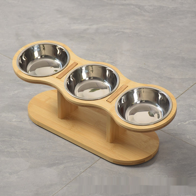 HKM-1720637 Wooden Removable Neck Protector for Dogs and Cats with Food Basin