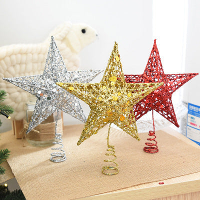 HKM-172307 Star Decoration for Festivals and Christmas - Iron, Gold/Silver/Red, 15/20/25CM