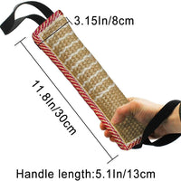HKM-1723709 Durable Jute Dog Tug Toy with Handles for Interactive Play and Training, Perfect for Small and Medium Dogs