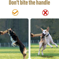 HKM-1723709 Durable Jute Dog Tug Toy with Handles for Interactive Play and Training, Perfect for Small and Medium Dogs