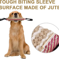 HKM-1723709 Durable Jute Dog Tug Toy with Handles for Interactive Play and Training, Perfect for Small and Medium Dogs