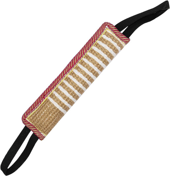 HKM-1723709 Durable Jute Dog Tug Toy with Handles for Interactive Play and Training, Perfect for Small and Medium Dogs